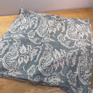 Pottery Barn Alessandra Sage Green White Paisley Floral Linen Cotton Euro Sham